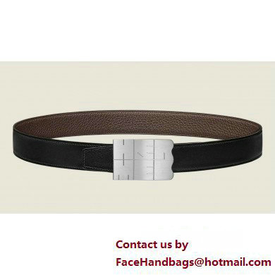 Hermes Typo belt buckle  &  Reversible leather strap 32 mm 02 2023